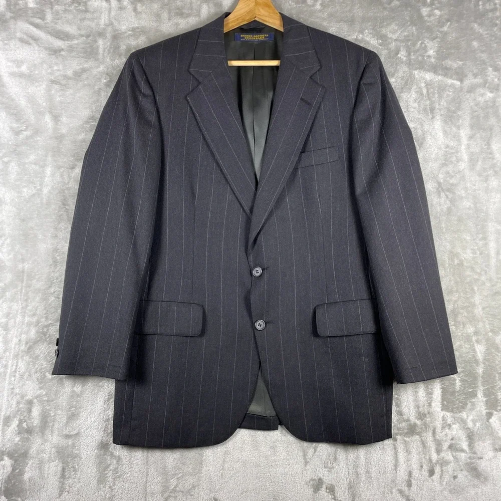 Vintage Brooks Brothers Suit Mens 40 34x30 Pinstripe 1970s USA Wool 2 Piece